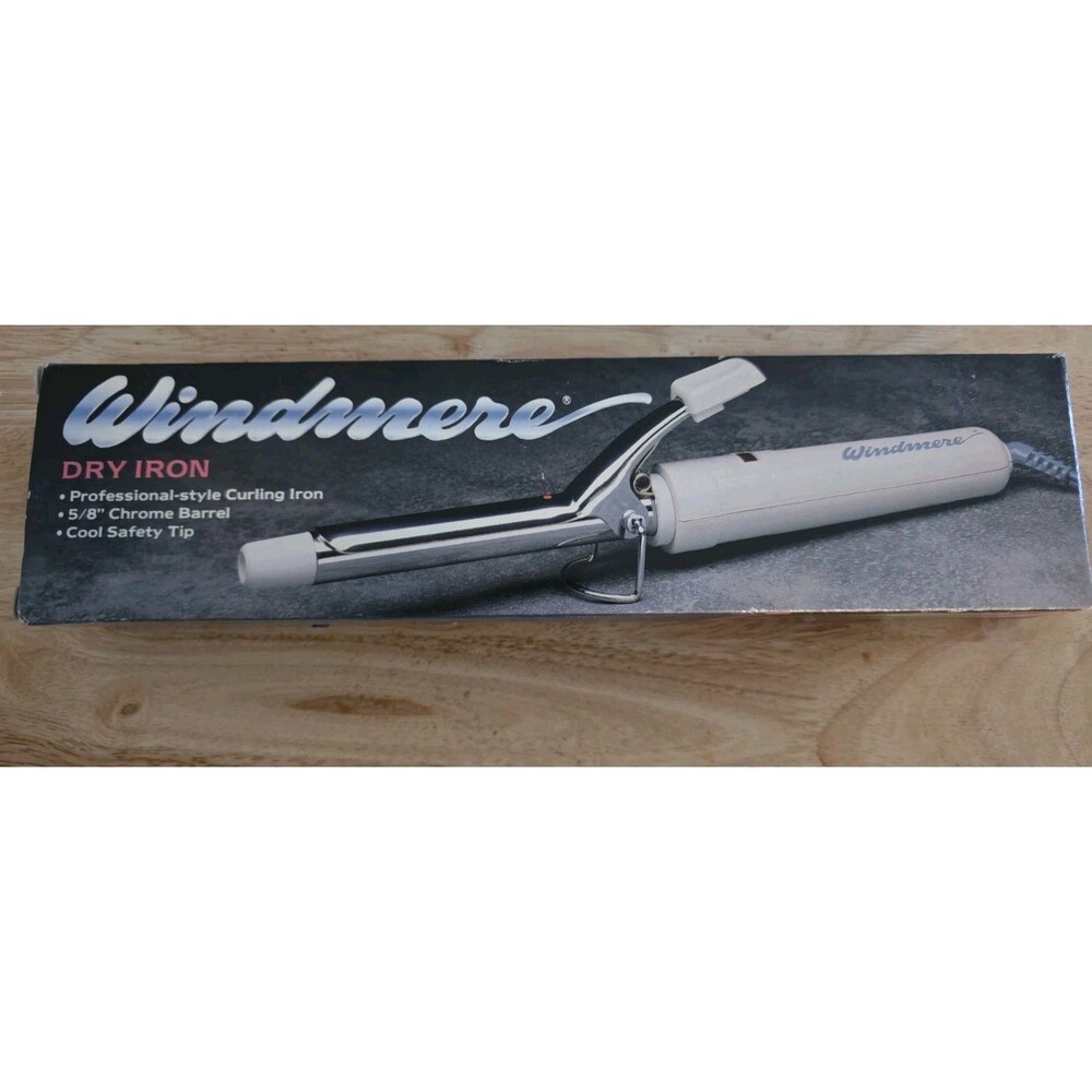 WINDMERE Dry Iron 5/8" Barrel Vintage Professional Style Curling NEW